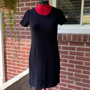Talbots Women's Petite Black Mini T-shirt Dress with Zipper Detail - P (small)